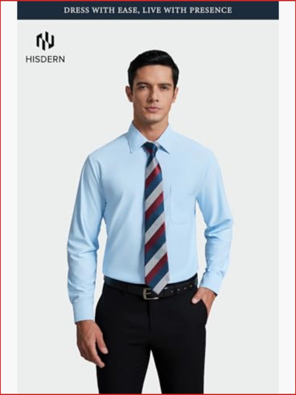 Non Iron Stretch Dress Shirt 4 Way Performance Button Down Long Sleeve Business View 4